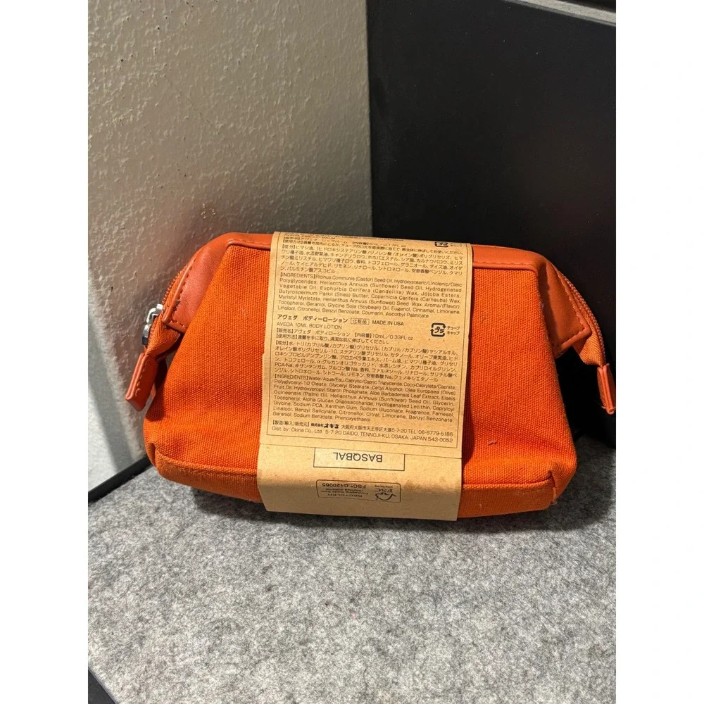 Ettinger London ANA Exclusive Orange Canvas Leather Trim Travel Amenity Kit‎